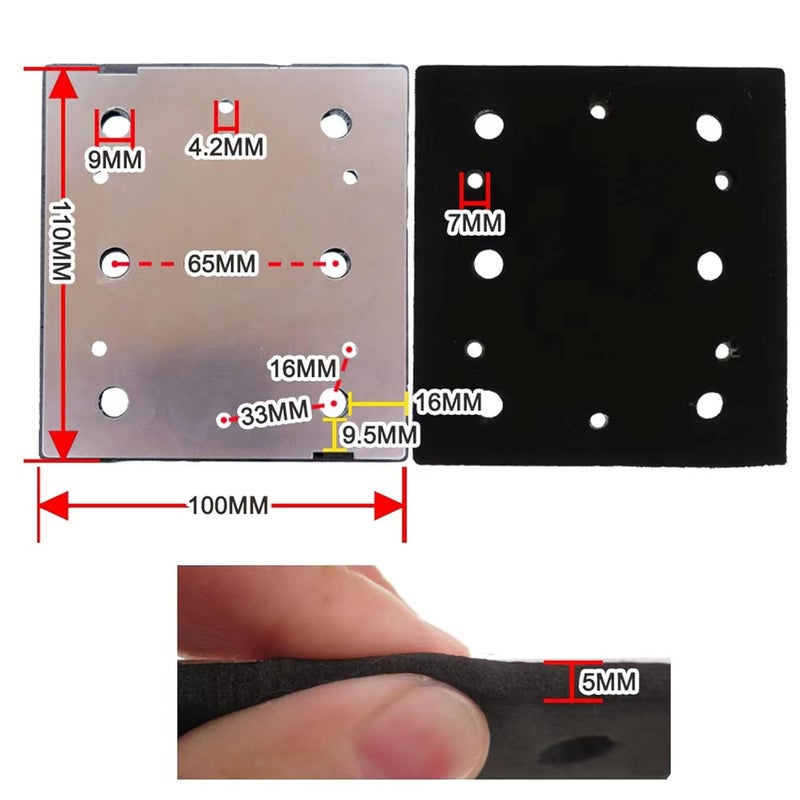 KBZ 1/4 Sheet Sander Pad for Ryobi S652DK S652D S652DG 039066005051 - Image 2